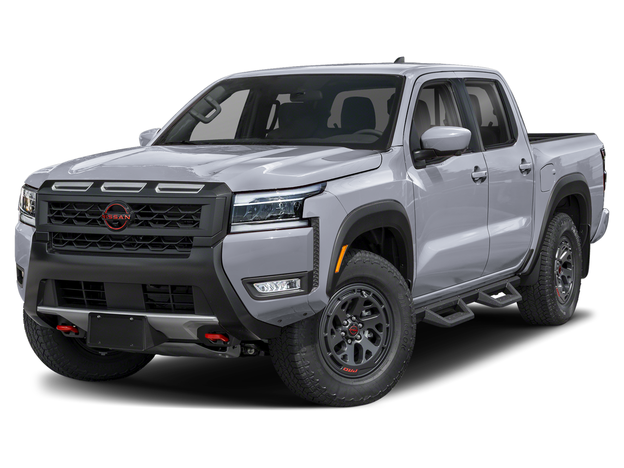 2025 Nissan Frontier PRO-4X in Boulder Gray Pearl (Kby) — front three-quarter view