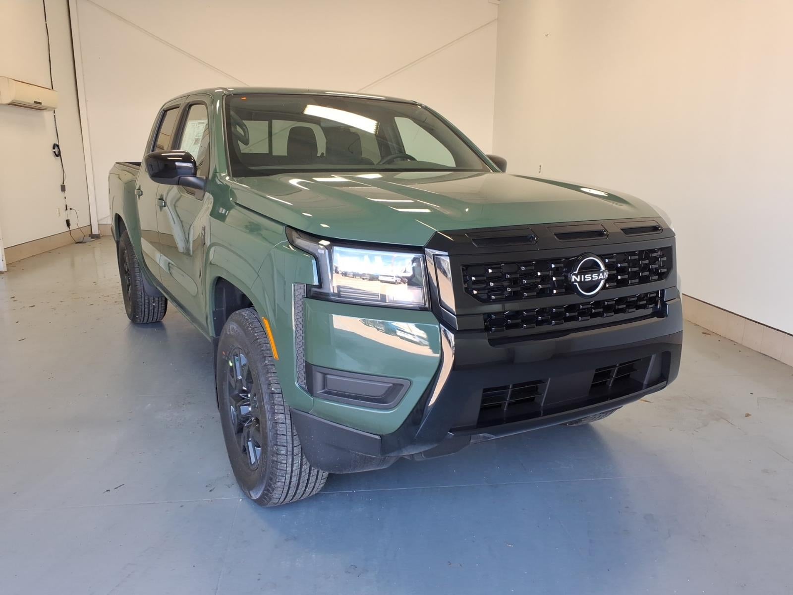 2026 Nissan Frontier SV in Tactical Green Metallic Daq — front three-quarter view