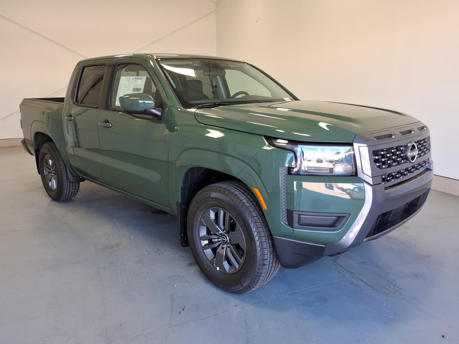 2026 Nissan Frontier SV in Tactical Green Metallic Daq — front three-quarter view